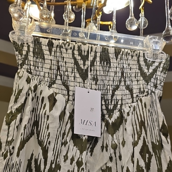 Misa Los Angeles Military Green and White Abstract Joggers - Picture 4 of 16